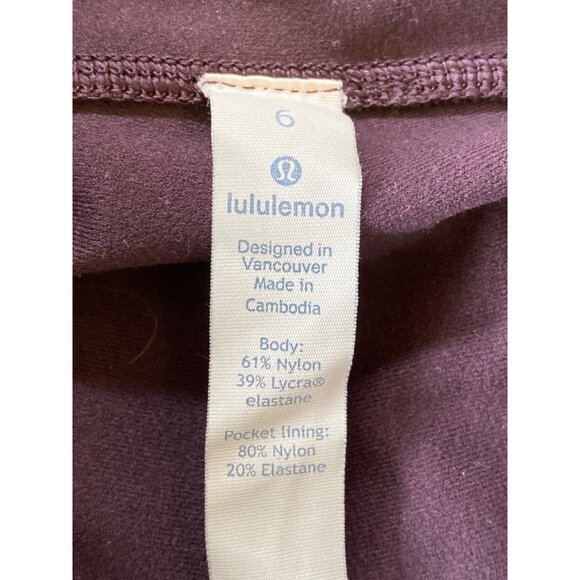Lululemon Women’s 6 Speed Up Tight 28" Purple Maroon Full-On Luxtreme - Picture 7 of 11